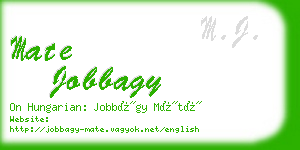 mate jobbagy business card